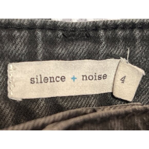 Silence + Noise Womens Black Denim Cut-Off Shorts Size 4 - Picture 10 of 11